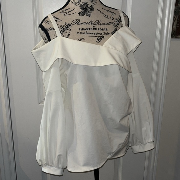 Joseph Ribkoff White Off-the-Shoulder Blouse - Picture 5 of 10